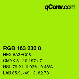 Color code: RGB 163 236 8 | qconv.com