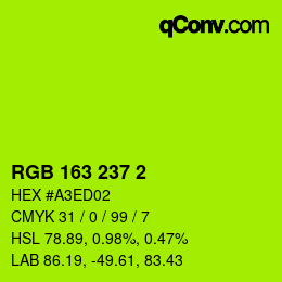 颜色代码: RGB 163 237 2 | qconv.com