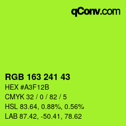 Código de color: RGB 163 241 43 | qconv.com