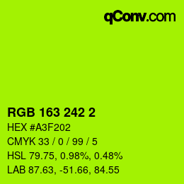 Color code: RGB 163 242 2 | qconv.com