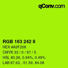 Color code: RGB 163 242 8 | qconv.com
