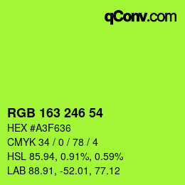 Farbcode: RGB 163 246 54 | qconv.com
