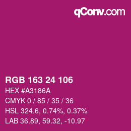 Color code: RGB 163 24 106 | qconv.com