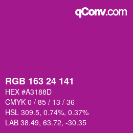 カラーコード: RGB 163 24 141 | qconv.com