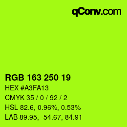 Color code: RGB 163 250 19 | qconv.com