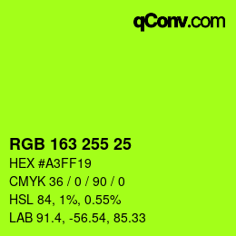 Color code: RGB 163 255 25 | qconv.com