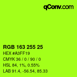 カラーコード: RGB 163 255 25 | qconv.com