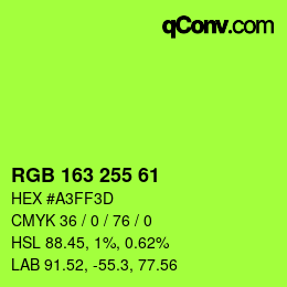 Color code: RGB 163 255 61 | qconv.com