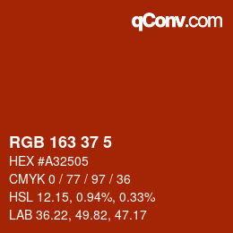 カラーコード: RGB 163 37 5 | qconv.com