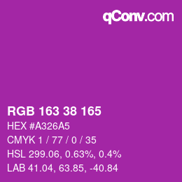 カラーコード: RGB 163 38 165 | qconv.com
