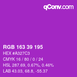 Color code: RGB 163 39 195 | qconv.com