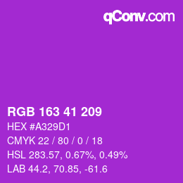 Código de color: RGB 163 41 209 | qconv.com