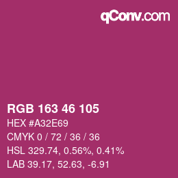 Color code: RGB 163 46 105 | qconv.com
