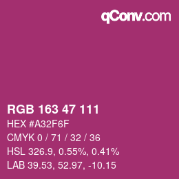 Color code: RGB 163 47 111 | qconv.com