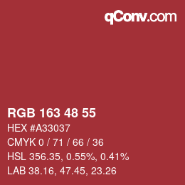 カラーコード: RGB 163 48 55 | qconv.com