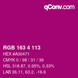 Color code: RGB 163 4 113 | qconv.com