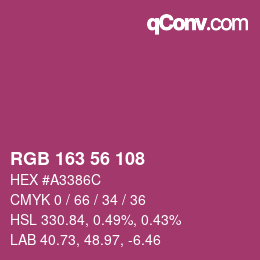 Color code: RGB 163 56 108 | qconv.com