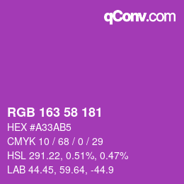 Color code: RGB 163 58 181 | qconv.com
