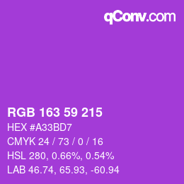 Color code: RGB 163 59 215 | qconv.com