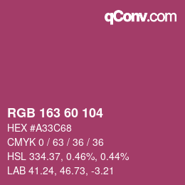 Color code: RGB 163 60 104 | qconv.com