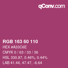 Color code: RGB 163 60 110 | qconv.com