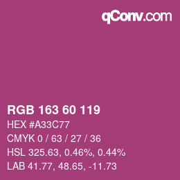 カラーコード: RGB 163 60 119 | qconv.com