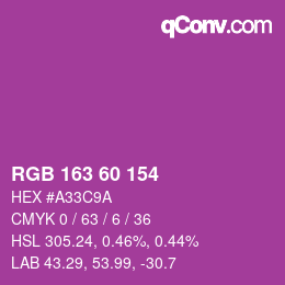 颜色代码: RGB 163 60 154 | qconv.com