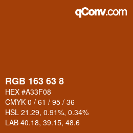Color code: RGB 163 63 8 | qconv.com