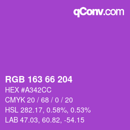 Farbcode: RGB 163 66 204 | qconv.com