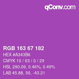 Farbcode: RGB 163 67 182 | qconv.com