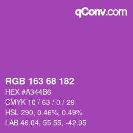 Farbcode: RGB 163 68 182 | qconv.com