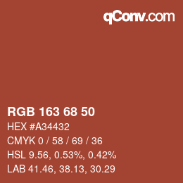 Farbcode: RGB 163 68 50 | qconv.com