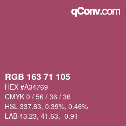 Color code: RGB 163 71 105 | qconv.com