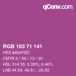 Color code: RGB 163 71 141 | qconv.com