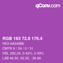 カラーコード: RGB 163 72.8 176.4 | qconv.com
