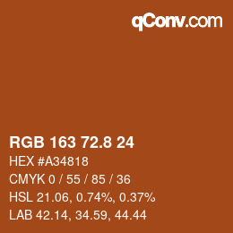 カラーコード: RGB 163 72.8 24 | qconv.com