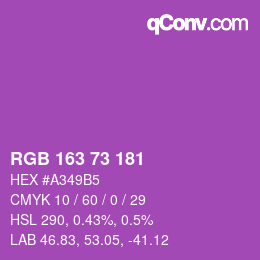 Color code: RGB 163 73 181 | qconv.com