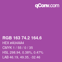 カラーコード: RGB 163 74.2 164.6 | qconv.com