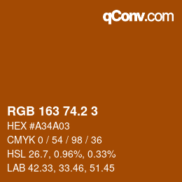 Color code: RGB 163 74.2 3 | qconv.com