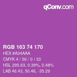 Color code: RGB 163 74 170 | qconv.com