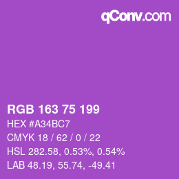 Color code: RGB 163 75 199 | qconv.com