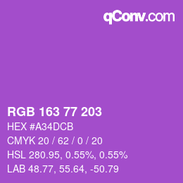 Color code: RGB 163 77 203 | qconv.com