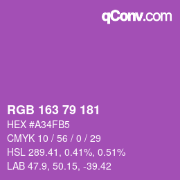 Color code: RGB 163 79 181 | qconv.com