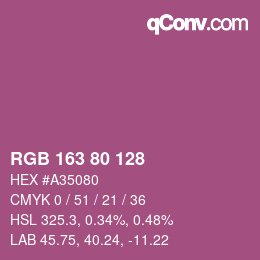 Color code: RGB 163 80 128 | qconv.com
