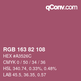 Farbcode: RGB 163 82 108 | qconv.com