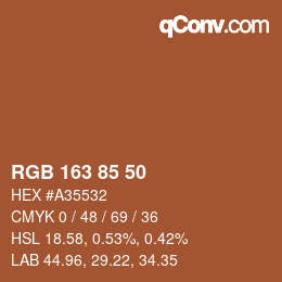 カラーコード: RGB 163 85 50 | qconv.com