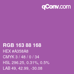 Código de color: RGB 163 88 168 | qconv.com
