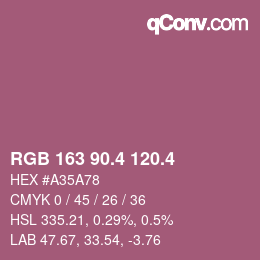 カラーコード: RGB 163 90.4 120.4 | qconv.com