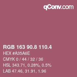 カラーコード: RGB 163 90.8 110.4 | qconv.com