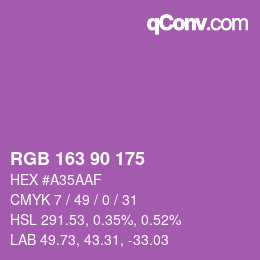 カラーコード: RGB 163 90 175 | qconv.com
